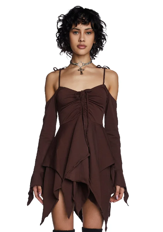 F is For Fairies® Handkerchief Dress - Brown Tunics Hiking breathable
