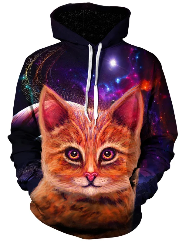 Spaced Cat Unisex Hoodie Hoodie with V-Neck Classic Versatile