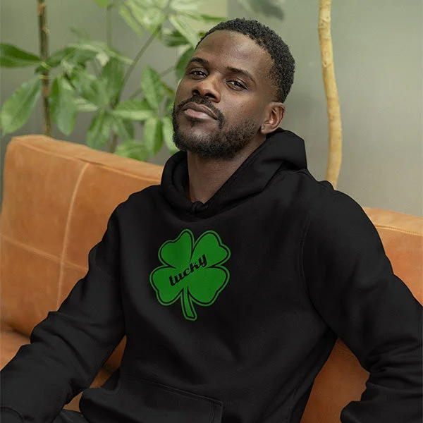 Lucky Shirts for Saint Patricks Day Shirt, Minimalist St. Pattys Day Shirts, Shamrock Shirt in Sizes XS to 6XL, St. Patricks Day Sweatshirts Hoodie with Set-In Sleeves Structured Classic