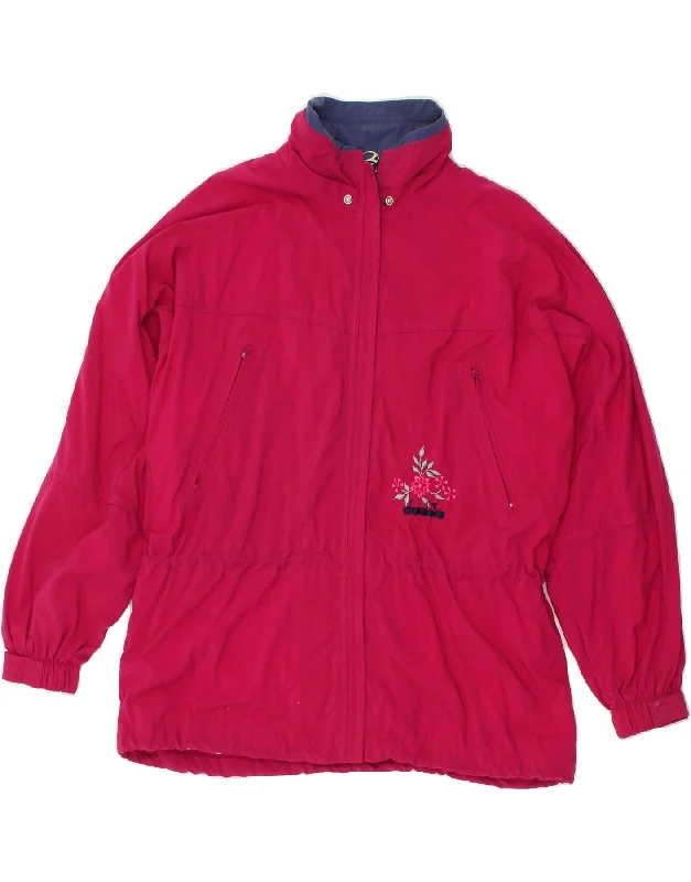 DIADORA Womens Windbreaker Jacket UK 14 Medium Pink Polyester Nylon Fabric Polyester Fabric Spandex Fabric DIADORA Womens Windbreaker Jacket UK 14 Medium Pink Polyester Nylon Fabric Polyester Fabric Spandex Fabric