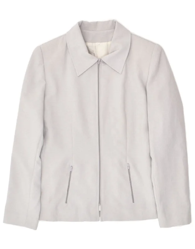 VINTAGE Womens Full Zip Blazer Jacket IT 42 Medium Grey Polyester Mesh Jacket Canvas Jacket Denim Jacket VINTAGE Womens Full Zip Blazer Jacket IT 42 Medium Grey Polyester Mesh Jacket Canvas Jacket Denim Jacket