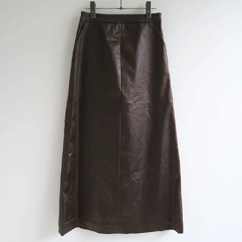 【IIROT/イロット】<br>Leather touch Skirt <br>027-024-WS18 wool skirt sturdy