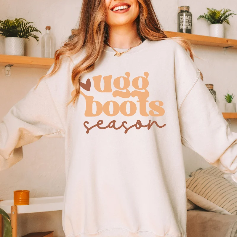 Ugg Boots Season Sweatshirt - Fall Sweatshirt - Sizes S to 5XL Hoodie with Lining Warm Insulated