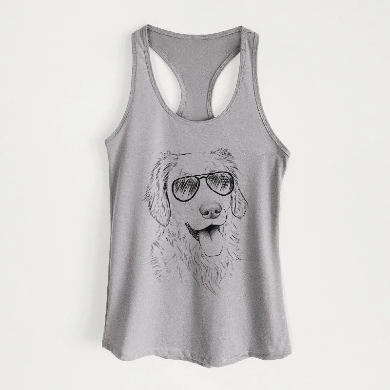 Semba the Golden Retriever - Women's Racerback Tanktop striped tank top
