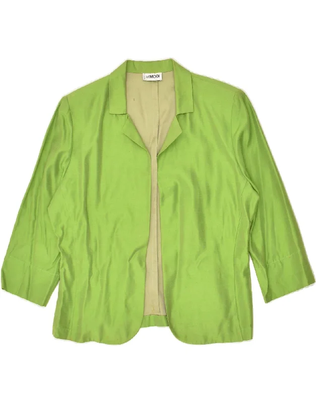 VINTAGE Womens Open Blazer Jacket IT 46 Large Green Viscose Toggled Jacket Drawstring Jacket Belted Jacket VINTAGE Womens Open Blazer Jacket IT 46 Large Green Viscose Toggled Jacket Drawstring Jacket Belted Jacket