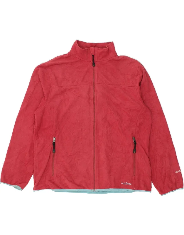 L.L.BEAN Womens Fleece Jacket UK 16 Large Red Polyester Plaid Jacket Tartan Jacket Houndstooth Jacket L.L.BEAN Womens Fleece Jacket UK 16 Large Red Polyester Plaid Jacket Tartan Jacket Houndstooth Jacket