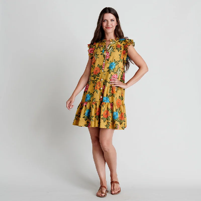 Womens Kalani Dress - Hawaiian Floral Tunics Trendy modern
