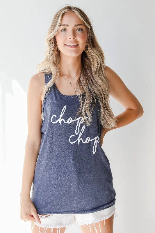 FINAL SALE - Chop Chop Graphic Tank glitter tank top