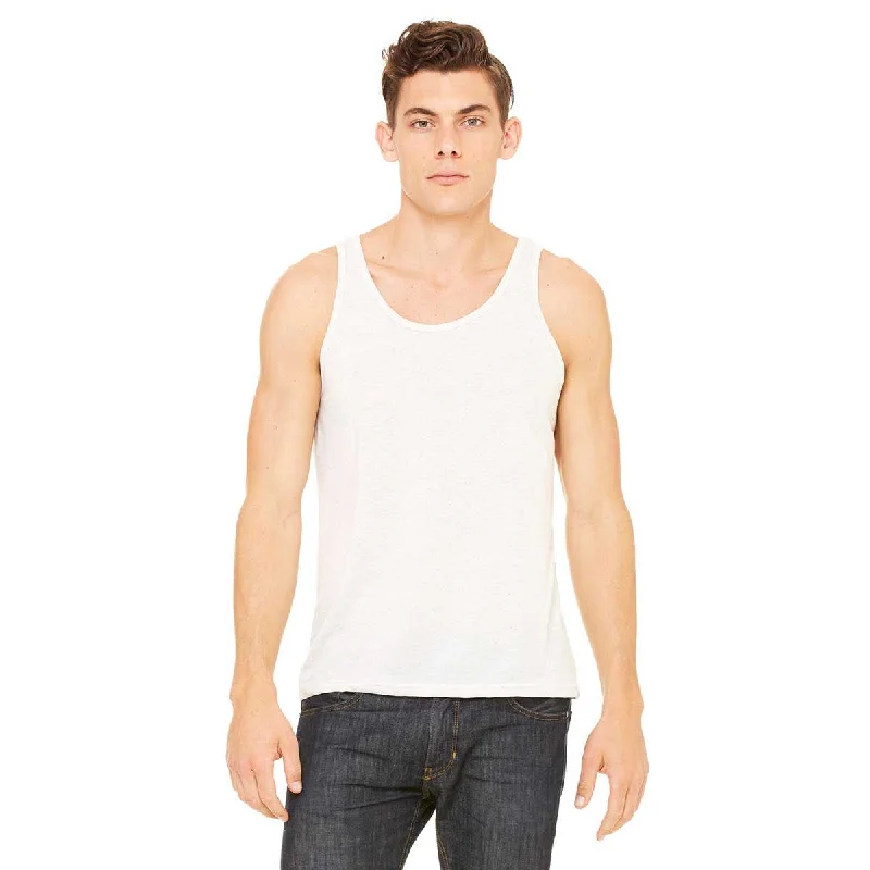 Bella + Canvas Unisex Oatmeal Triblend Jersey Tank peach tank top