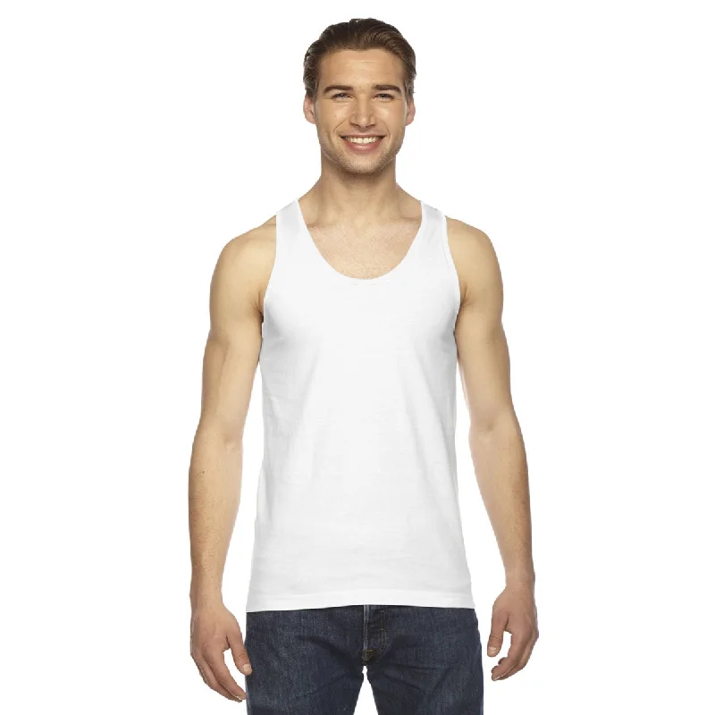 American Apparel Unisex White Fine Jersey Tank pastel tank top