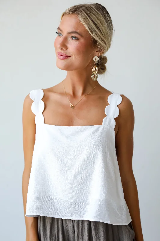 FINAL SALE  - Modern Look White Tank high neck tank
