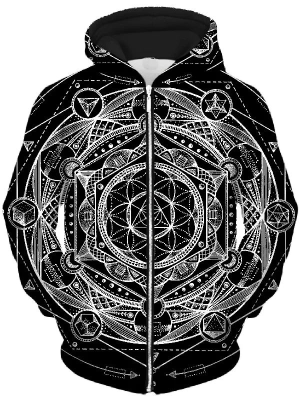 Esoteric Dark Unisex Zip-Up Hoodie Hoodie with Velcro Closure Adjustable Secure