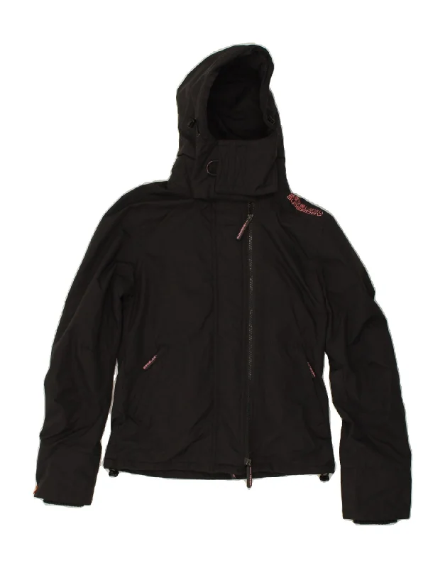 SUPERDRY Womens Hooded Windbreaker Jacket UK 10 Small Grey Nylon Print Jacket Jacquard Jacket Patchwork Jacket SUPERDRY Womens Hooded Windbreaker Jacket UK 10 Small Grey Nylon Print Jacket Jacquard Jacket Patchwork Jacket