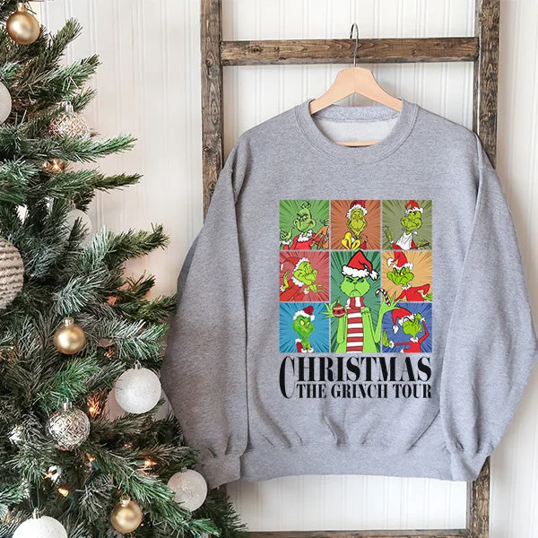 Christmas the Grinch Tour - Christmas Sweatshirt - Sizes S to 5XL Hoodie with Button Classic Timeless