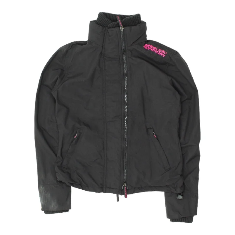 Superdry Windcheater Womens Black Nylon Jacket | Vintage Designer Windbreaker Satin Fabric Silk Fabric Chiffon Fabric Superdry Windcheater Womens Black Nylon Jacket | Vintage Designer Windbreaker Satin Fabric Silk Fabric Chiffon Fabric