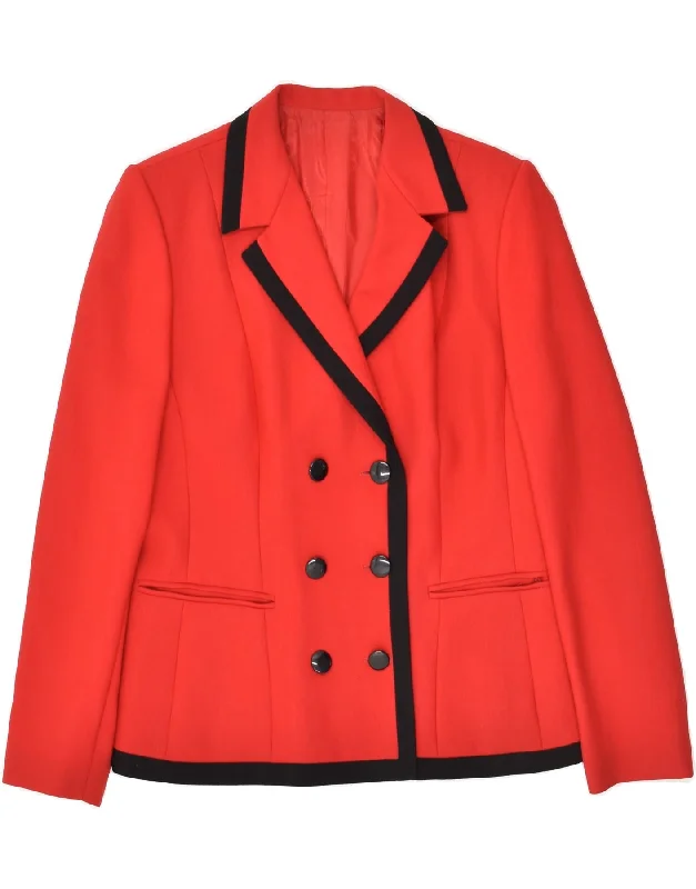 VINTAGE Womens Double Breasted Blazer Jacket IT 44 Medium Red Trench Coat Raincoat Waterproof Jacket VINTAGE Womens Double Breasted Blazer Jacket IT 44 Medium Red Trench Coat Raincoat Waterproof Jacket