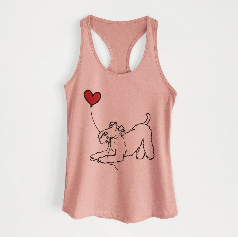 Wire Fox Terrier Heart String - Women's Racerback Tanktop open back tank