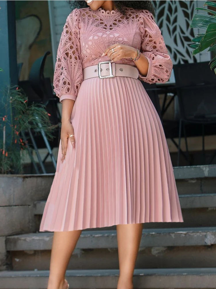 Womens Dresses New in Elegant Lace Sexy Hollowed Out Pleats in Spring Summer Fashionable Dress in Large Size Women's Clothing Tunics Practical easy-care Womens Dresses New in Elegant Lace Sexy Hollowed Out Pleats in Spring Summer Fashionable Dress in Large Size Women's Clothing Tunics Practical easy-care