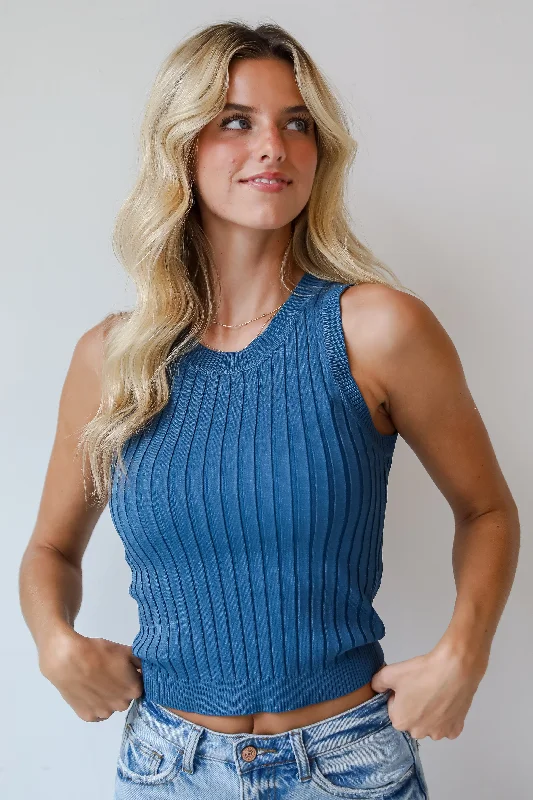 Maria Ribbed Tank - DU DEAL solid color tank