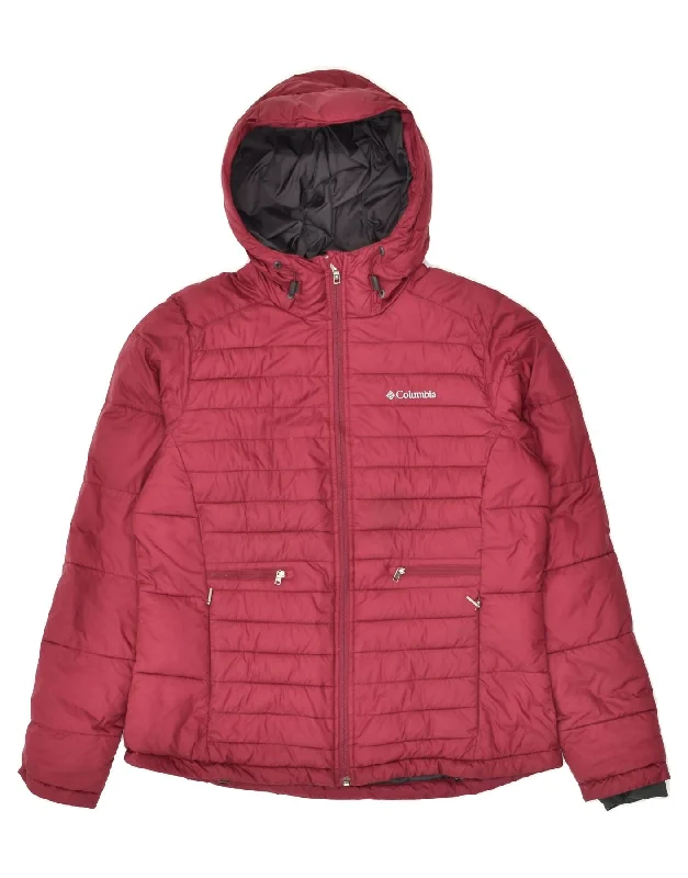 COLUMBIA Womens Hooded Padded Jacket UK 12 Medium Pink Nylon Embroidered Jacket Appliqued Jacket Beaded Jacket COLUMBIA Womens Hooded Padded Jacket UK 12 Medium Pink Nylon Embroidered Jacket Appliqued Jacket Beaded Jacket