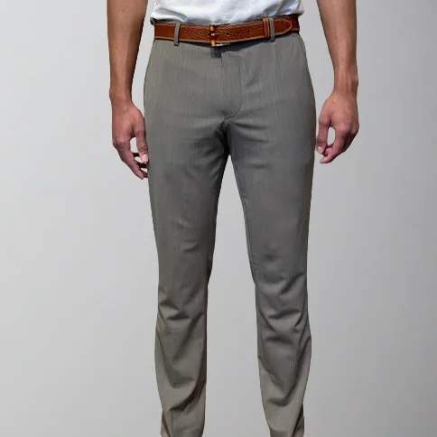 Meyer Bonn Travel Twill Pant - Pebble Trendy Wide-Leg Pants