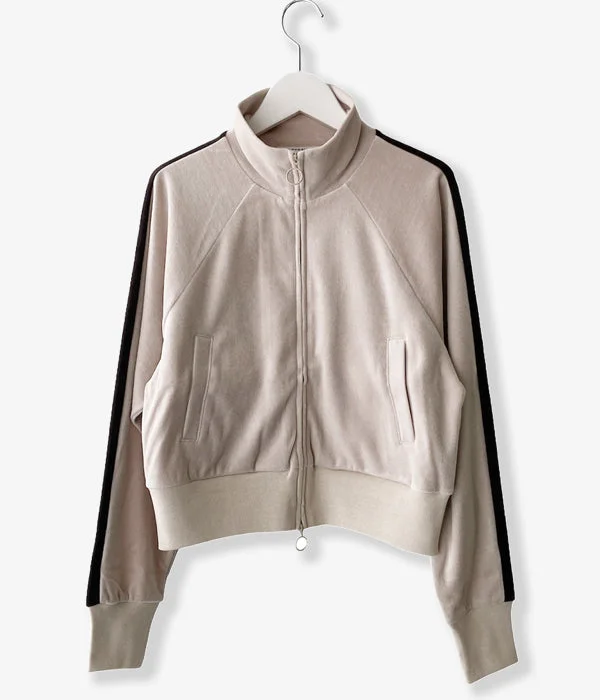 PHEENY/COTTON VELOURS ZIP JACKET(IVORY) Denim Jacket Leather Jacket Suede Jacket