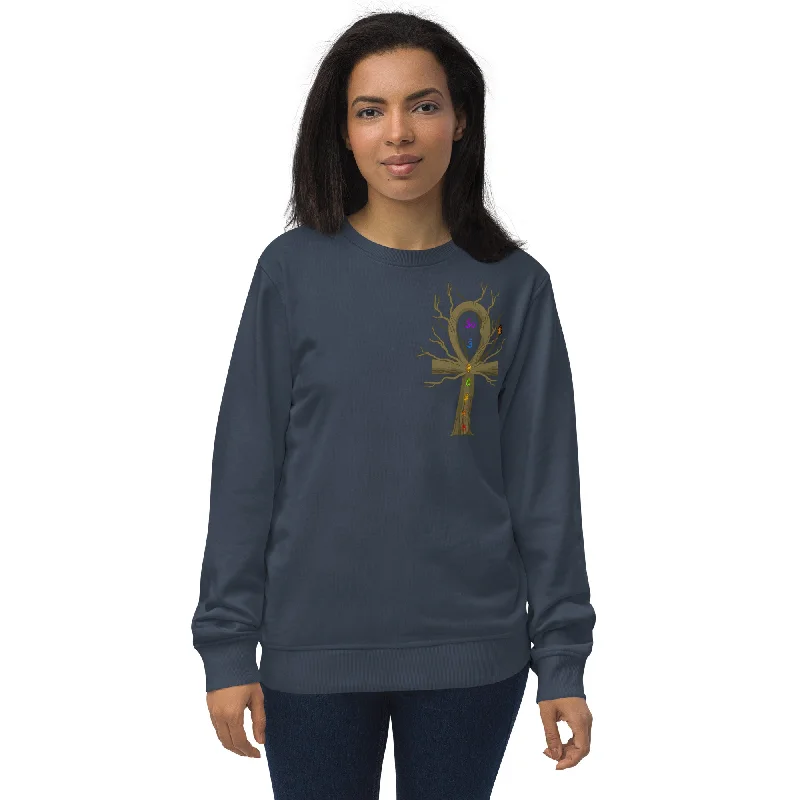 Chakra W (EyeAnkh) Women's organic sweatshirt Hoodie with Thumb Holes Functional Cozy