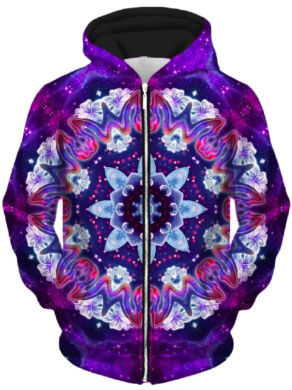 Sonic Blossom Unisex Zip-Up Hoodie Hoodie with Toggle Buttons Decorative Unique