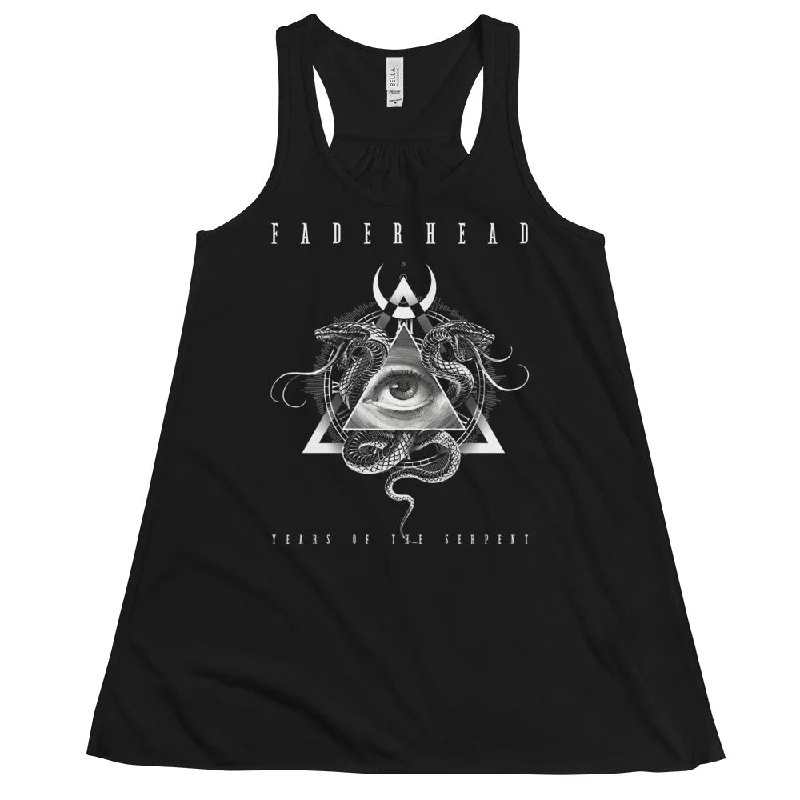 YEARS OF THE SERPENT Flowy Racerback Tank Top Women silver tank top