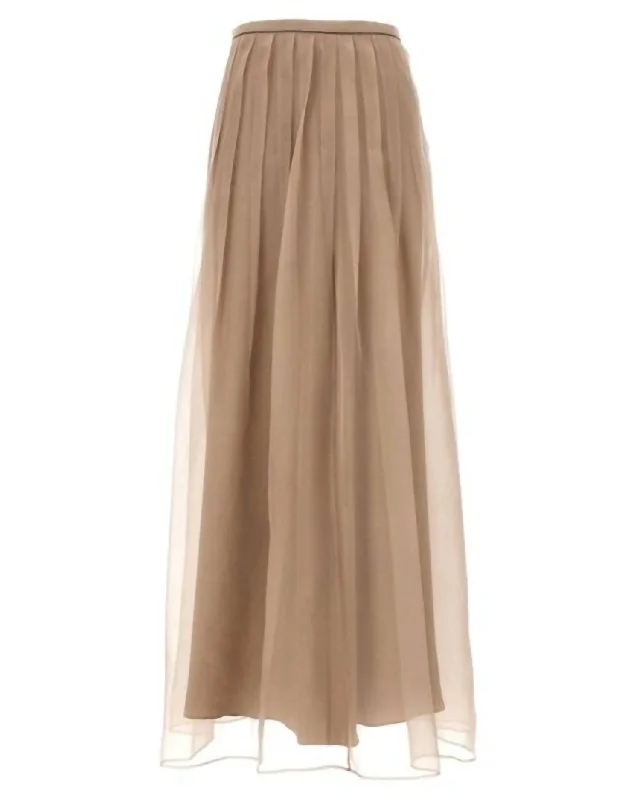 Women's Monili Layers Maxi Skirt In Dark Natural linen skirt airy