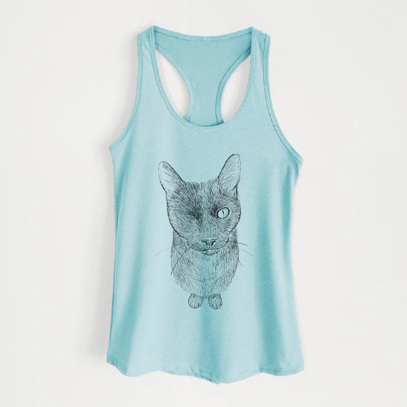 Doodled Marley the Black Cat - Women's Racerback Tanktop gym tank top