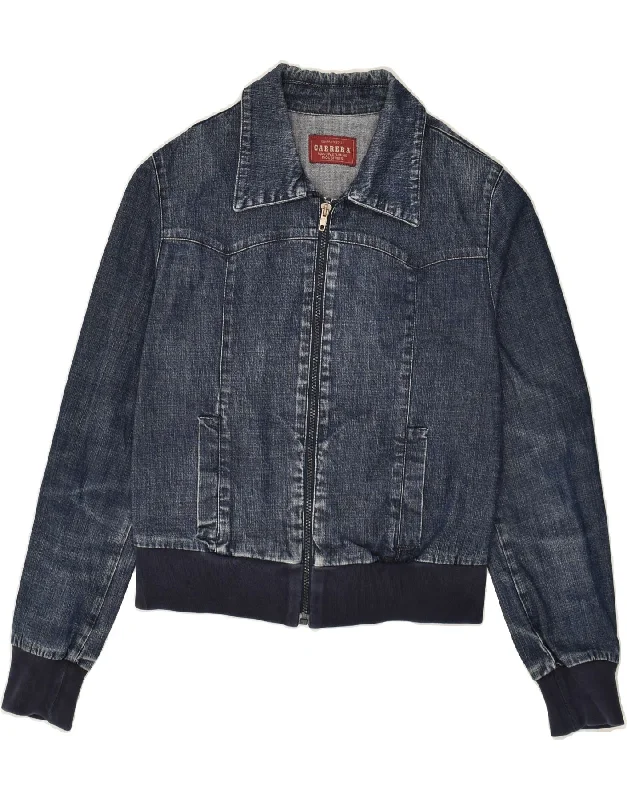 CARRERA Womens Denim Jacket UK 10 Small Blue Lycra Cotton Jacket Linen Jacket Terry Jacket