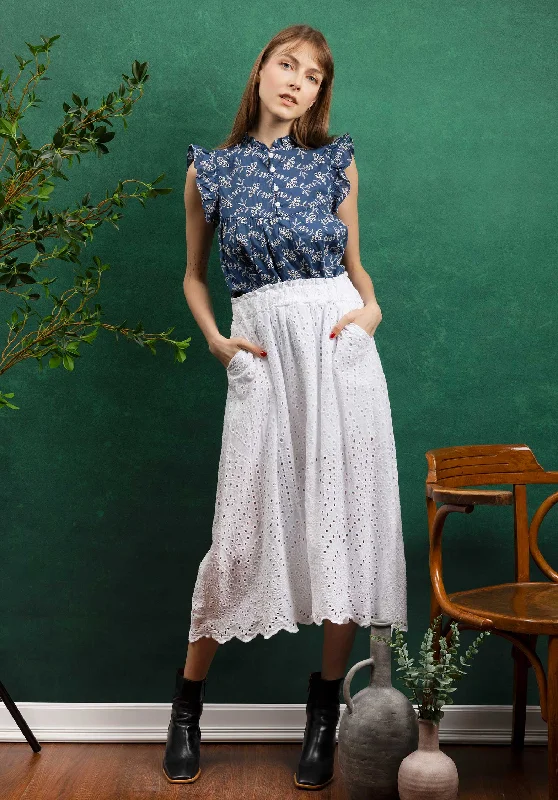 Skirt G2397sg White wool skirt warm