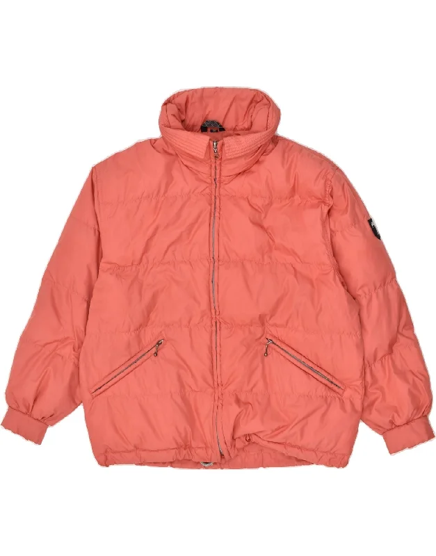 GEO SPIRIT Womens Loose Fit Padded Jacket EU 44 XL Pink Polyester Bomber Jacket Anorak Windbreaker GEO SPIRIT Womens Loose Fit Padded Jacket EU 44 XL Pink Polyester Bomber Jacket Anorak Windbreaker