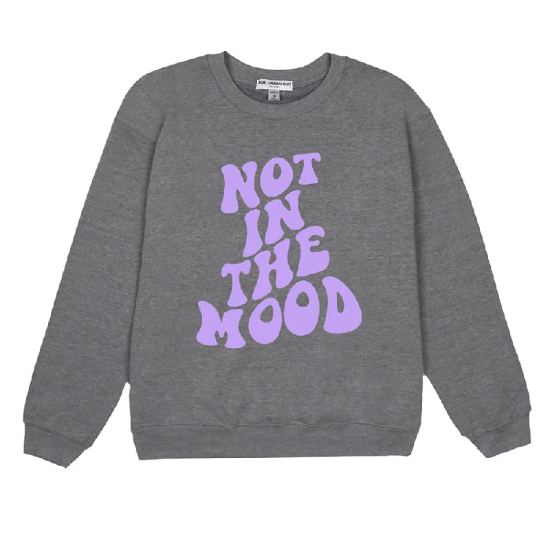 Not in the Mood Classic Sweatshirt Hoodie with Front Slit Layering Stylish