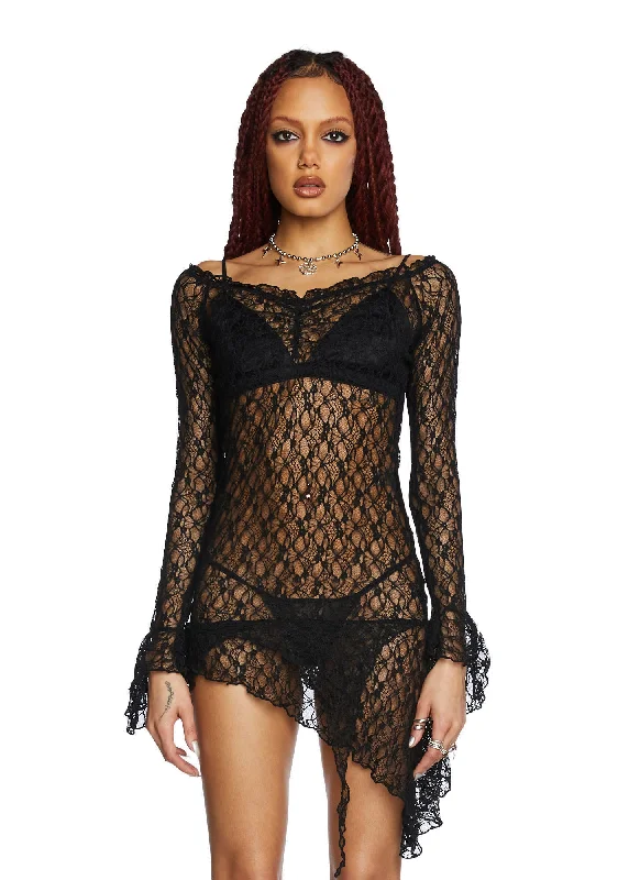Misty Days Lace Dress Tunics Fall fleece