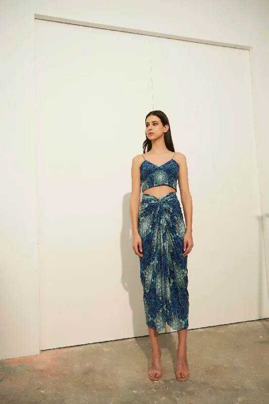 Tashkent Print Knotted Skirt tulle skirt dreamy