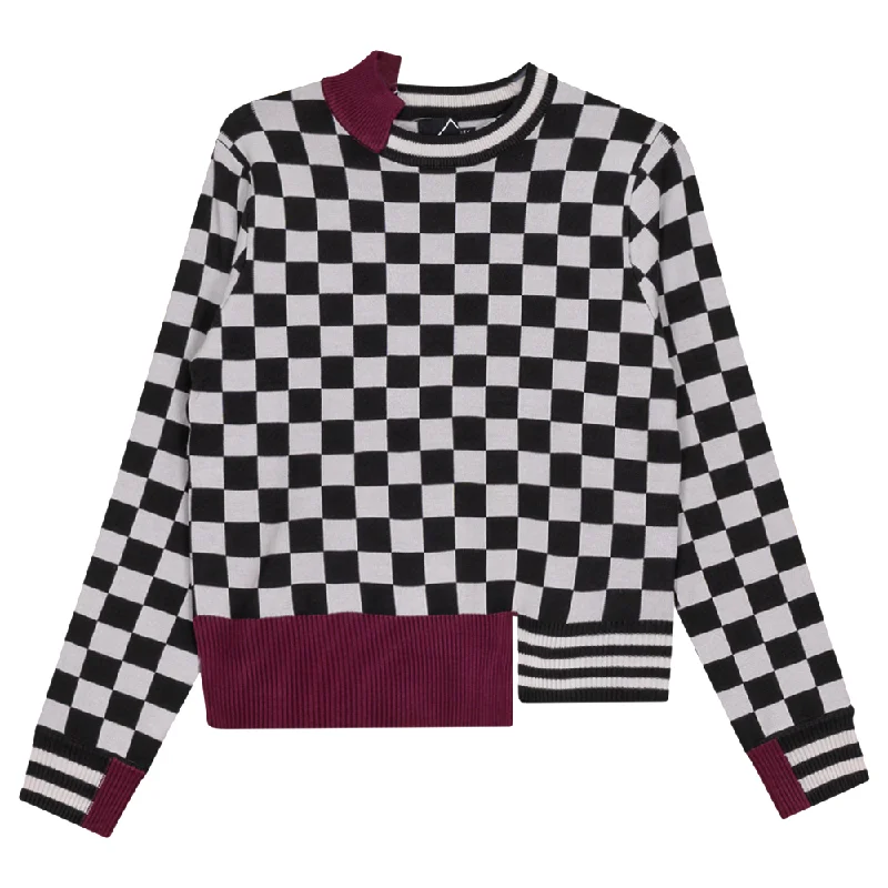 Spades Check Design Sweater Faux Fur Fabric Real Fur Fabric Shearling Fabric