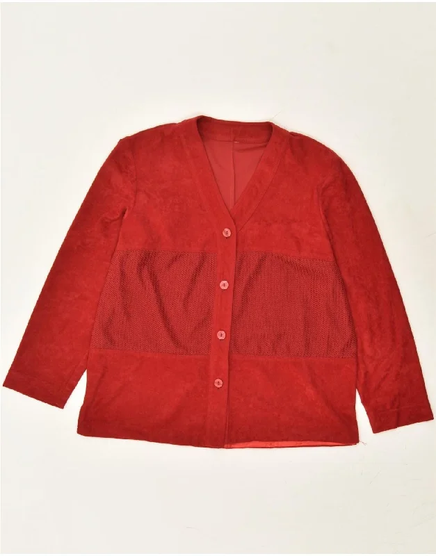 VINTAGE Womens 4 Button Blazer Jacket UK 16 Large Red Ribbed Jacket Pleated Jacket Ruffled Jacket VINTAGE Womens 4 Button Blazer Jacket UK 16 Large Red Ribbed Jacket Pleated Jacket Ruffled Jacket