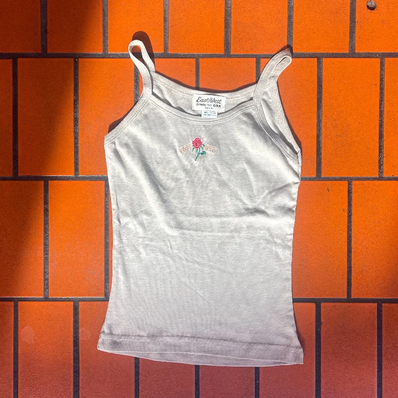 East West Rose Ribbed Tank Top - Sand lemon yellow tank