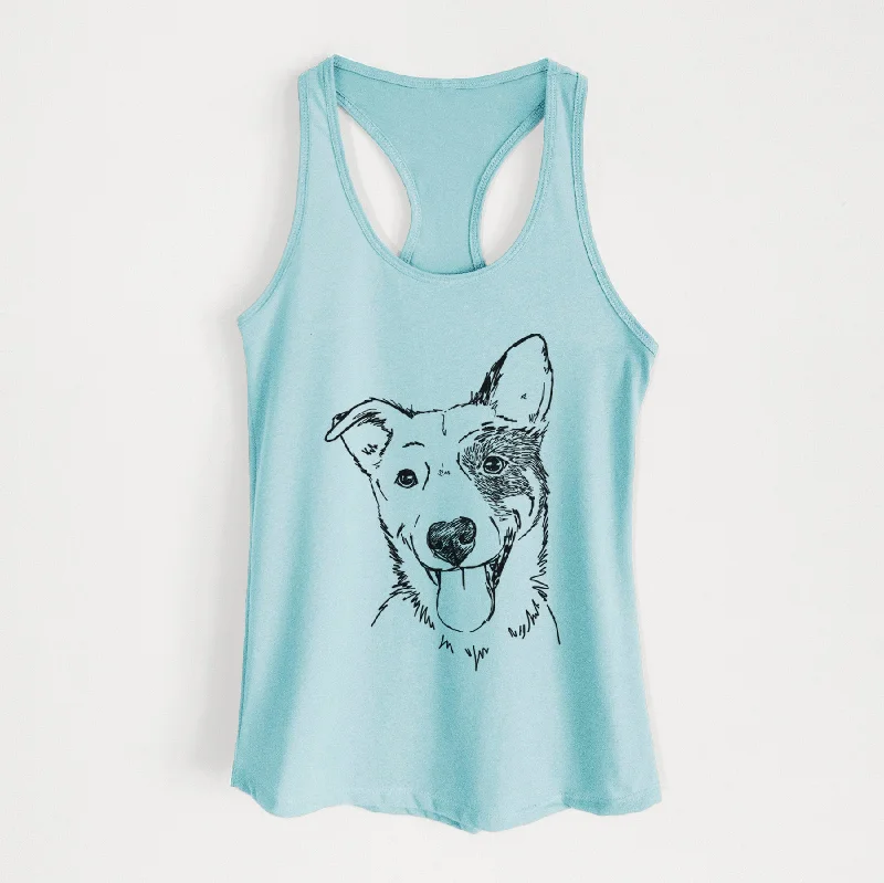 Doodled Ozzy the Mixed Breed - Women's Racerback Tanktop comfortable tank top