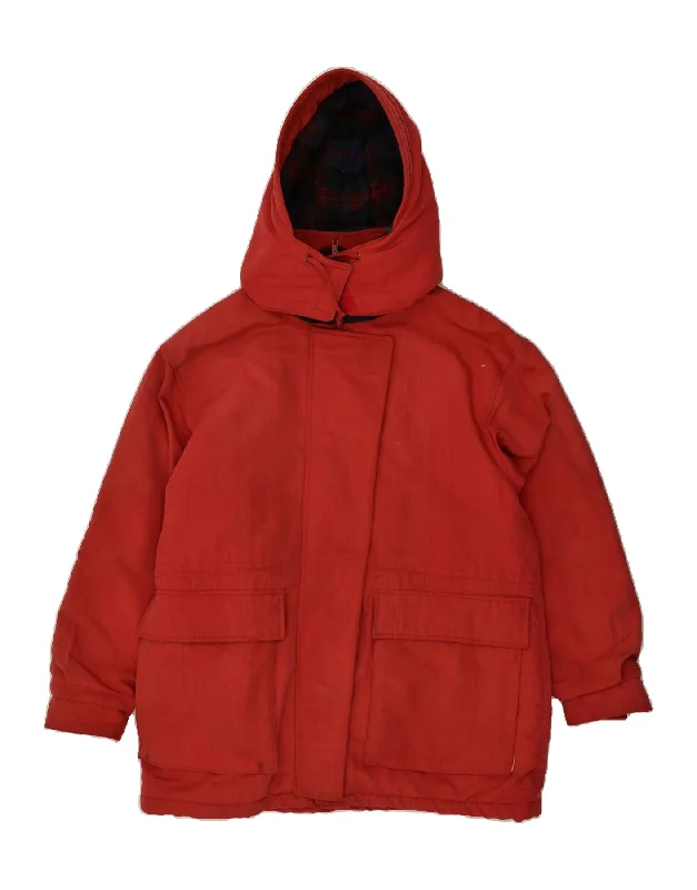 WOOLRICH Womens Hooded Padded Jacket UK 16 Large Red Striped Jacket Polka Dot Jacket Floral Jacket WOOLRICH Womens Hooded Padded Jacket UK 16 Large Red Striped Jacket Polka Dot Jacket Floral Jacket