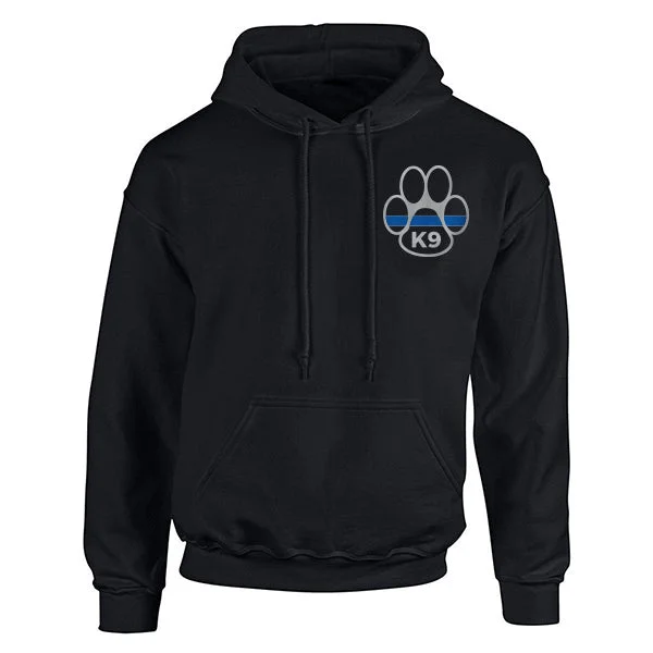 Hoodie Unisex - Paw Thin Blue Line Hoodie with Elastic Cuffs Stretchable Comfortable