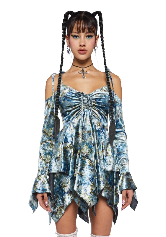 F is For Fairies Ⓡ Handkerchief Dress - Tie Dye Velvet Tunics Vintage classic