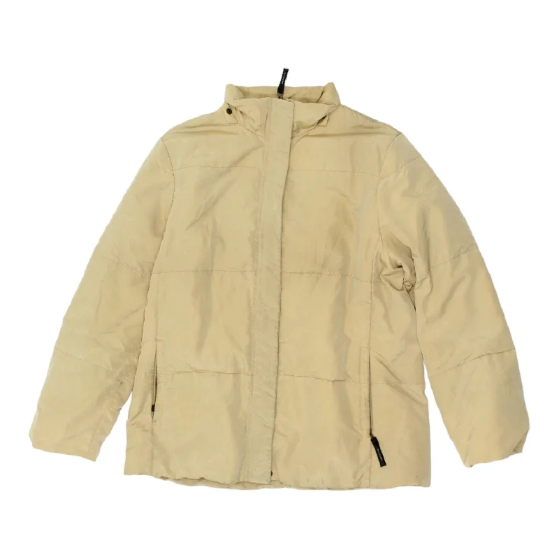 Weekend Max Mara Womens Beige Padded Jacket | Vintage High End Designer VTG Welt Pockets Slit Pockets Flap Pockets Weekend Max Mara Womens Beige Padded Jacket | Vintage High End Designer VTG Welt Pockets Slit Pockets Flap Pockets