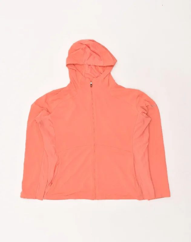 COLUMBIA Womens Omni-Wick Zip Hoodie Sweater UK 18 XL Pink Polyester Fleece Sweater Nylon Polyester