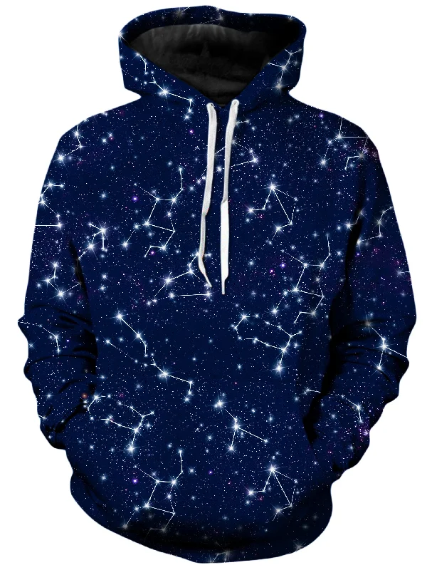 Zodiac Constellation Hoodie Hoodie with Hem Frayed Vintage Worn
