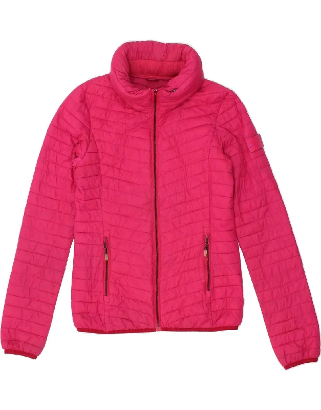 SUPERDRY Womens Hooded Padded Jacket UK 10 Small Pink Polyester Appliqued Jacket Beaded Jacket Sequined Jacket SUPERDRY Womens Hooded Padded Jacket UK 10 Small Pink Polyester Appliqued Jacket Beaded Jacket Sequined Jacket