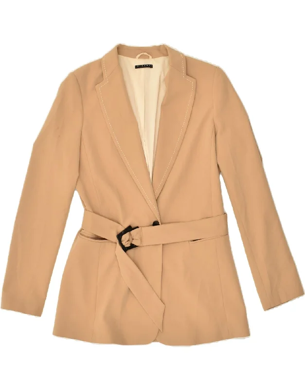 SISLEY Womens 1 Button Blazer Jacket UK 12 Medium Beige Polyester Chenille Fabric Brocade Fabric Lace Fabric SISLEY Womens 1 Button Blazer Jacket UK 12 Medium Beige Polyester Chenille Fabric Brocade Fabric Lace Fabric