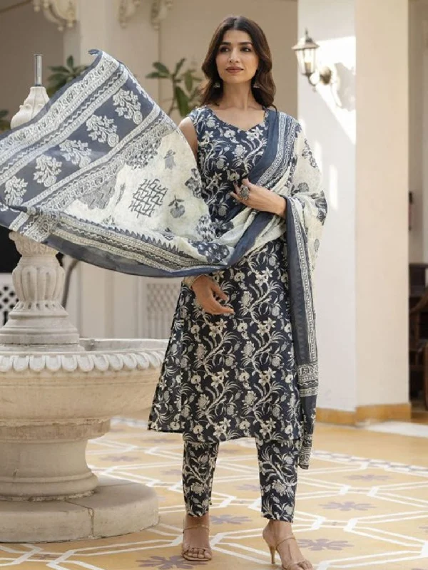 Multi Trendy Designer Readymade Pant Suit With Embroidery Work Slim-Fit Khaki Pants